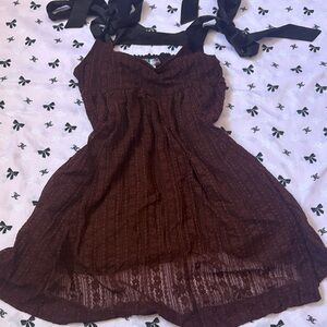 Urban Outfitters Brown Lace Top Dress with Black Straps
